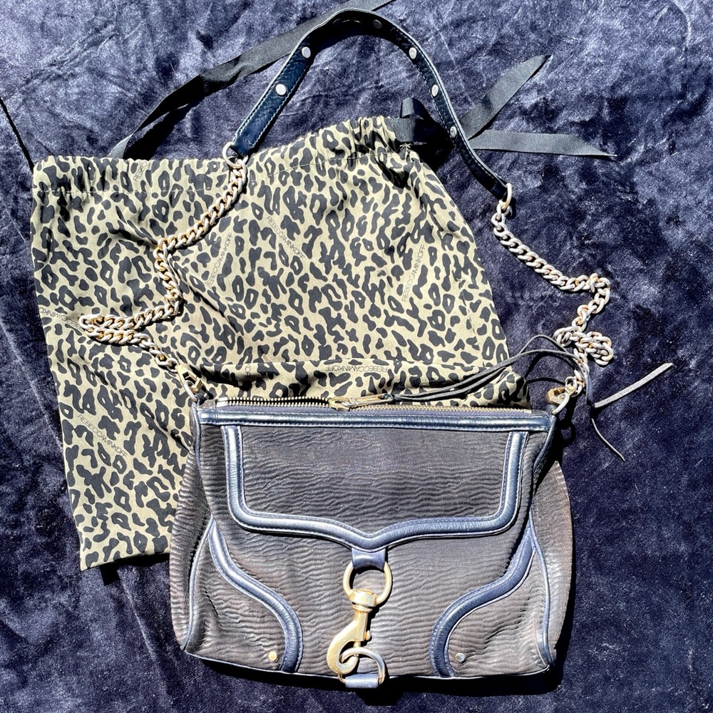 Rebecca Minkoff Leather Crossbody Bag with Gold Chain Strap